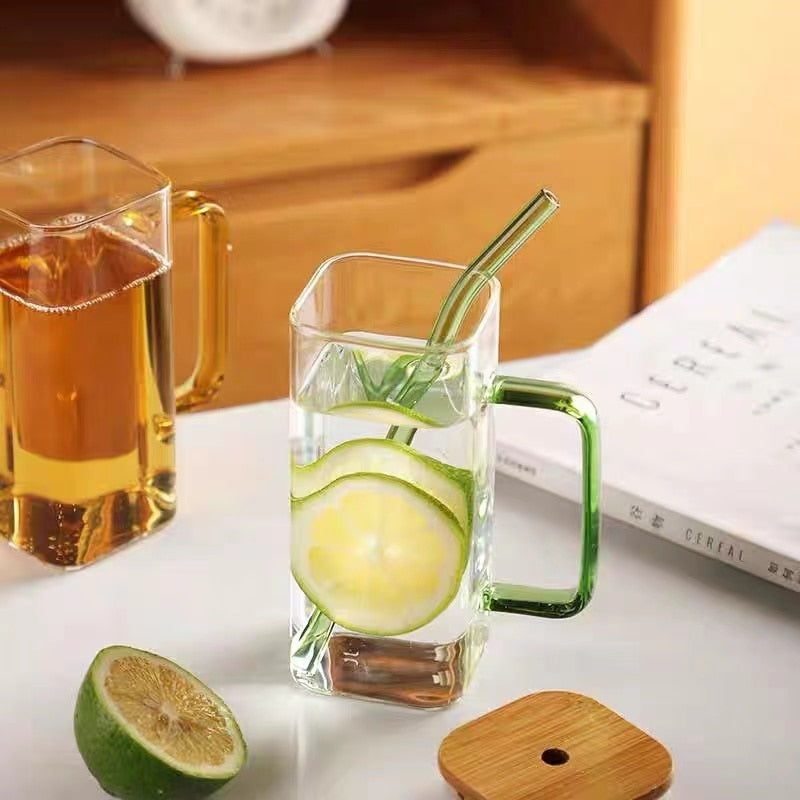 Stylish Square Large Capacity Mug with Straw - Image 6