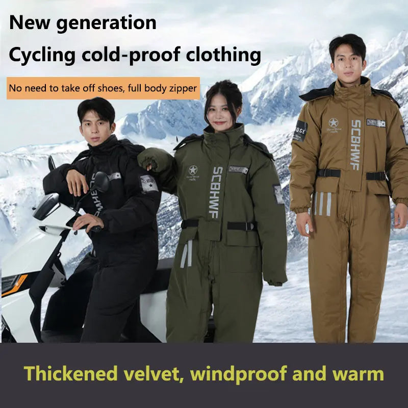 Heavy-Duty Coldproof Full Body Motorcycle Suit - Image 4