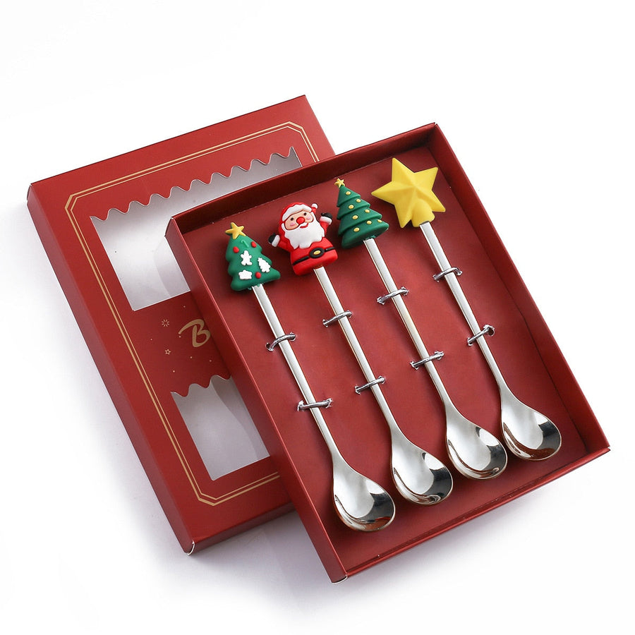 4Pcs Christmas Best Wishes Tableware Set - Image 15
