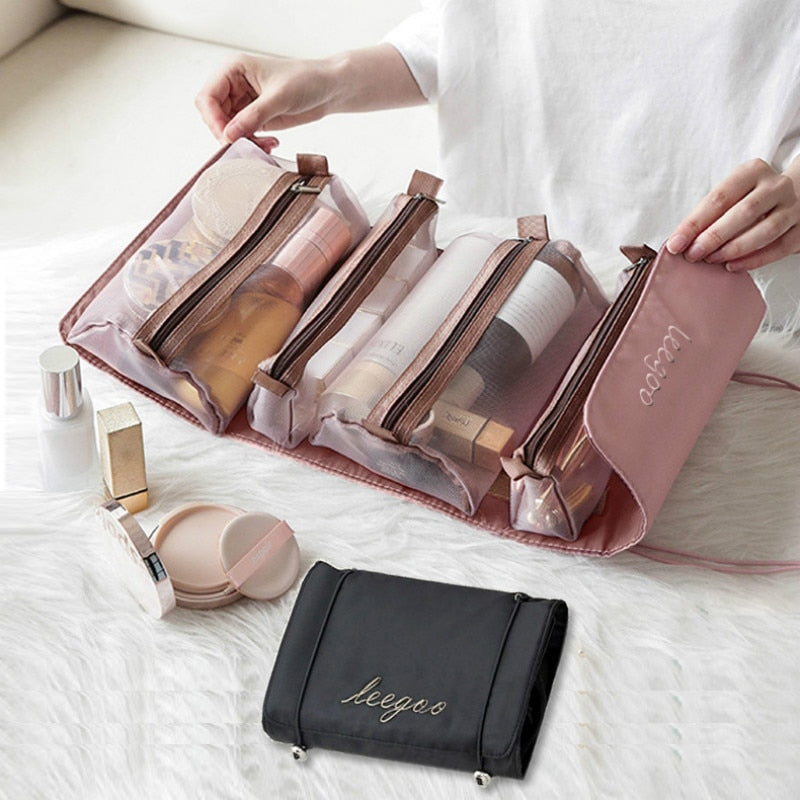 Foldable Detachable Mesh Cosmetic Travel Bag - Image 1