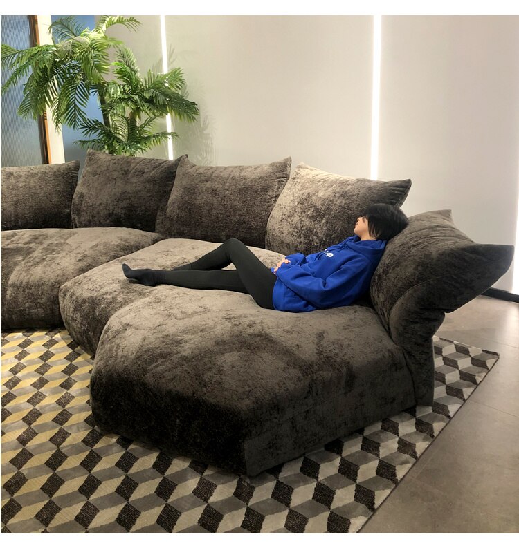Italian Style Minimalist Modern Life Velvet Adjustable Sofa - Image 3