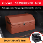 Car Guru Leather Large Capacity Trunk Organizer Box