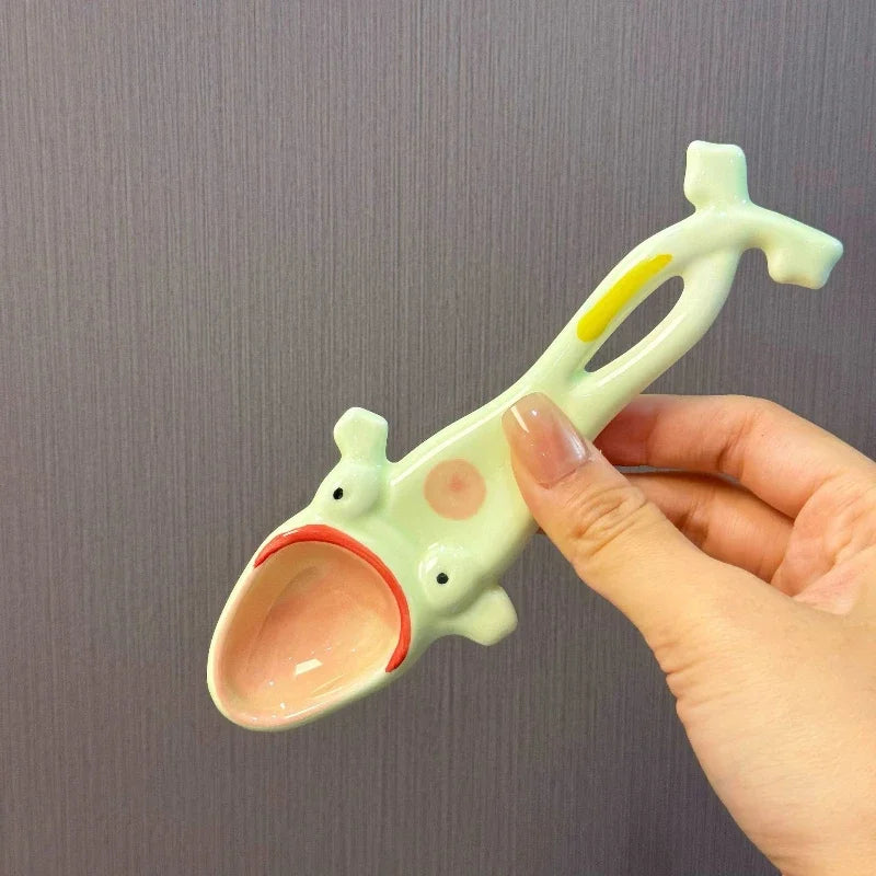 Funny Frog Long Handle Ceramic Spoon - Image 5