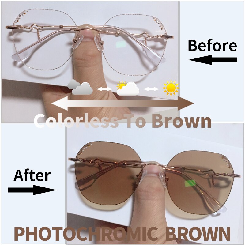 Diamond Sight Rimless Fashion Eyeglasses