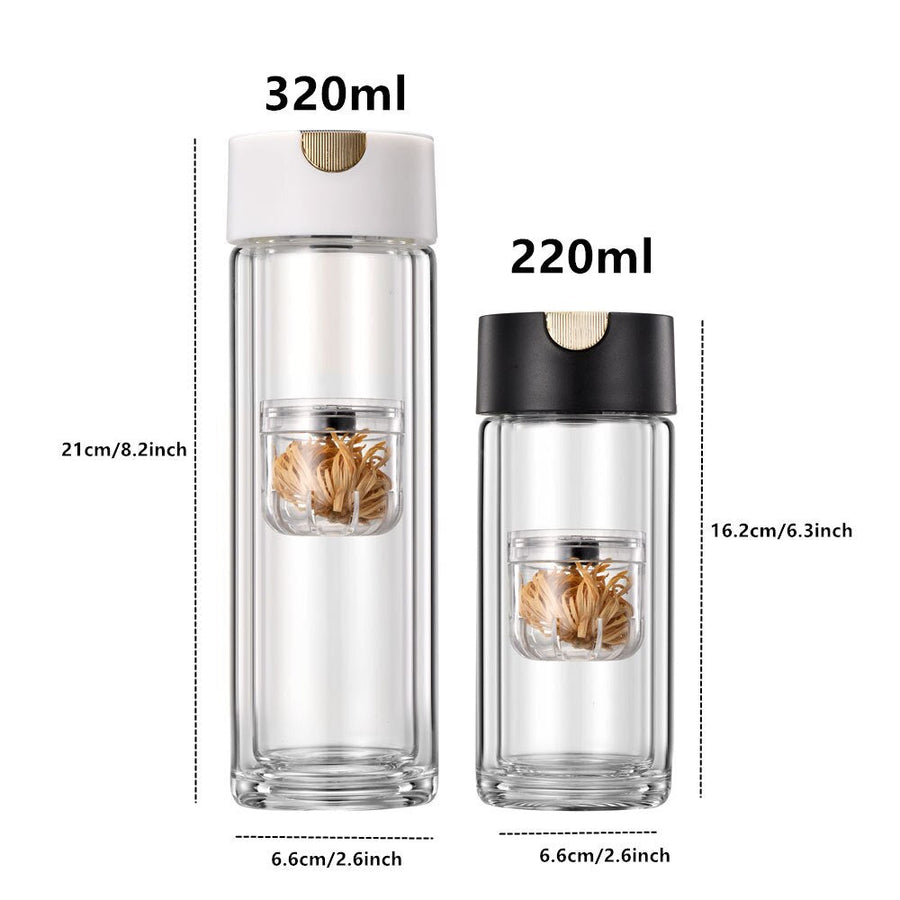 Double Wall Glass Magnetic Tea Infuser Bottle - Image 3