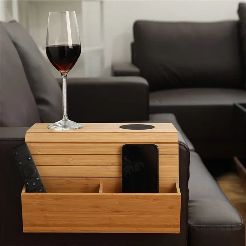 Minimalist Bamboo Sofa Armrest Organizer - Image 4