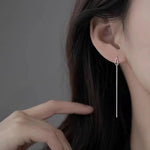 Elegant Slim Geometric Chain Earrings