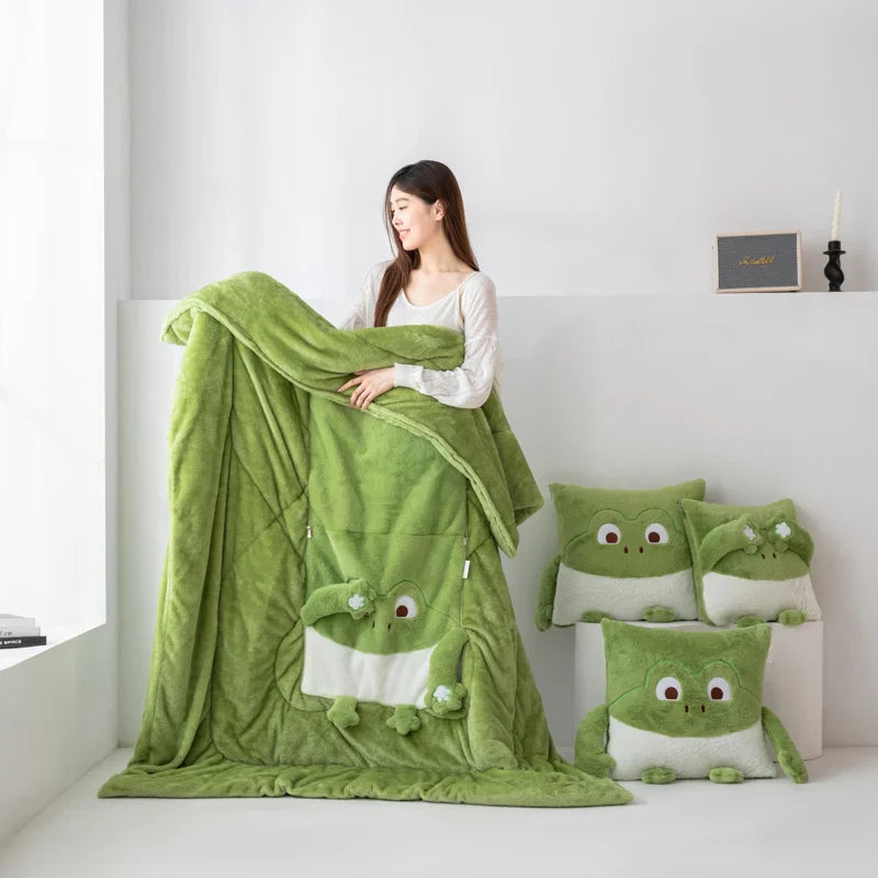 Cozy Dreams Mini Monster Quilted Pillow Blanket - Image 2