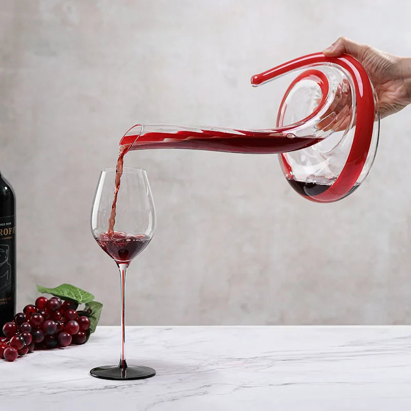Artisan Blown Snake-Shaped Glass Wine Separator - Image 3