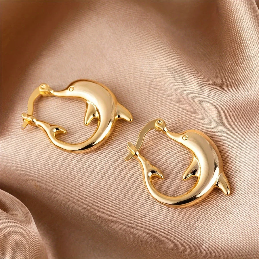 Dolphin Hoop Ocean Inspired Earrings - Image 0