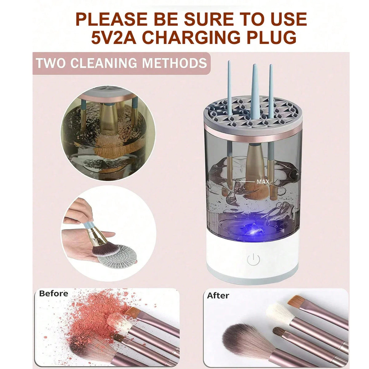 Dustproof Fast USB Automatic Makeup Cleaner