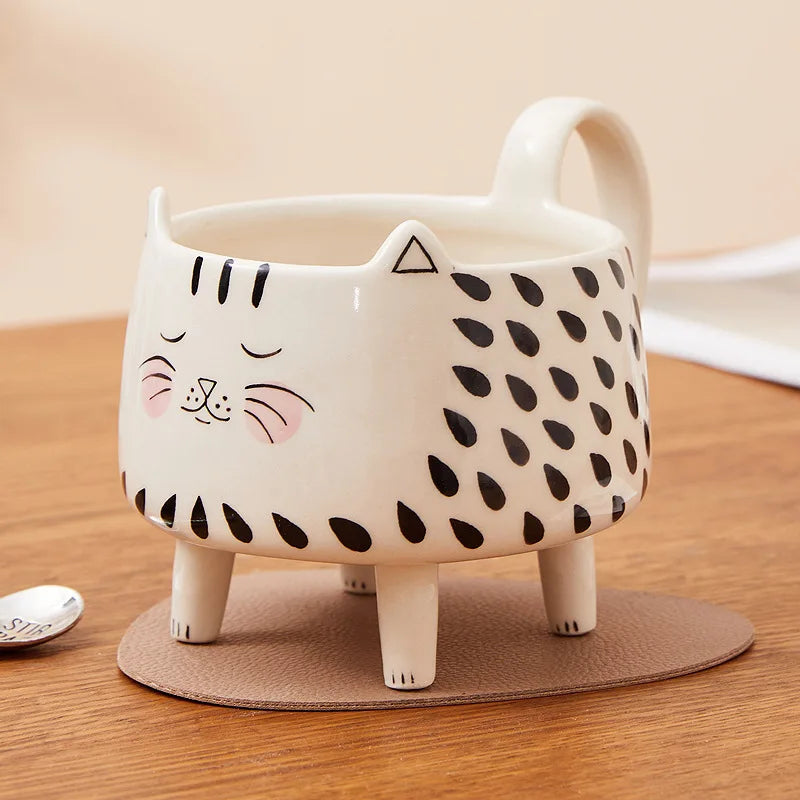 Happy Cat Long Legs Ceramic Mug - Image 5