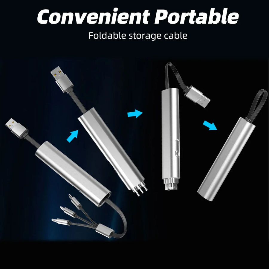 3in1 Metal Anti-Scratch Fast USB Smart Charging Cable - Image 2