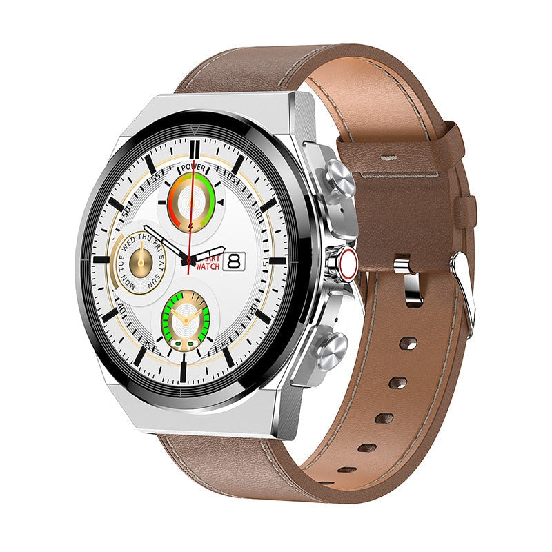 Classical Style Leather Built-in Bluetooth Headphones Smart Watch - Image 8