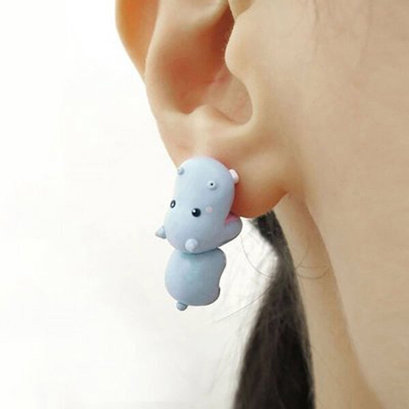 Animal Bite Cartoon Creative Earrings - Image 6