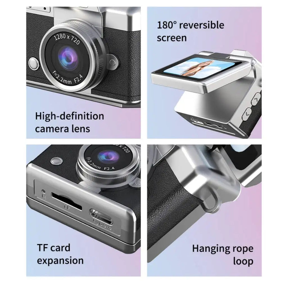 Retro Flip Screen Mini Camera Keychain - Image 0