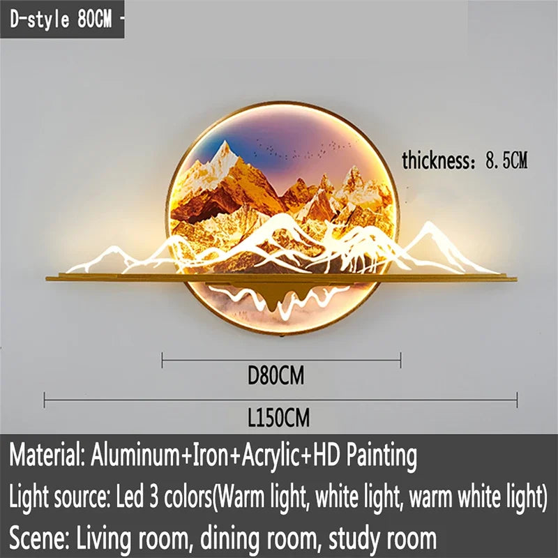 Mountain Sunset Scene LED Wall Lamp - Image 4