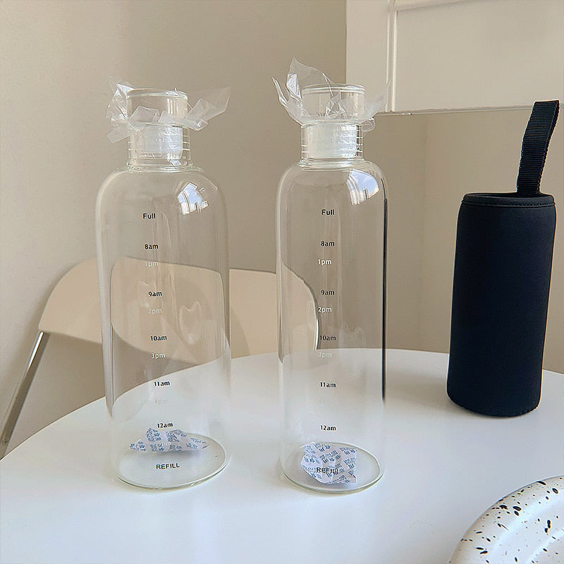 Time Scale Heat-Resistant Glass Water Bottle - Image 4
