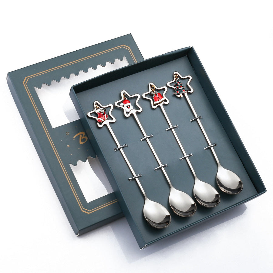 4Pcs Christmas Best Wishes Tableware Set - Image 13