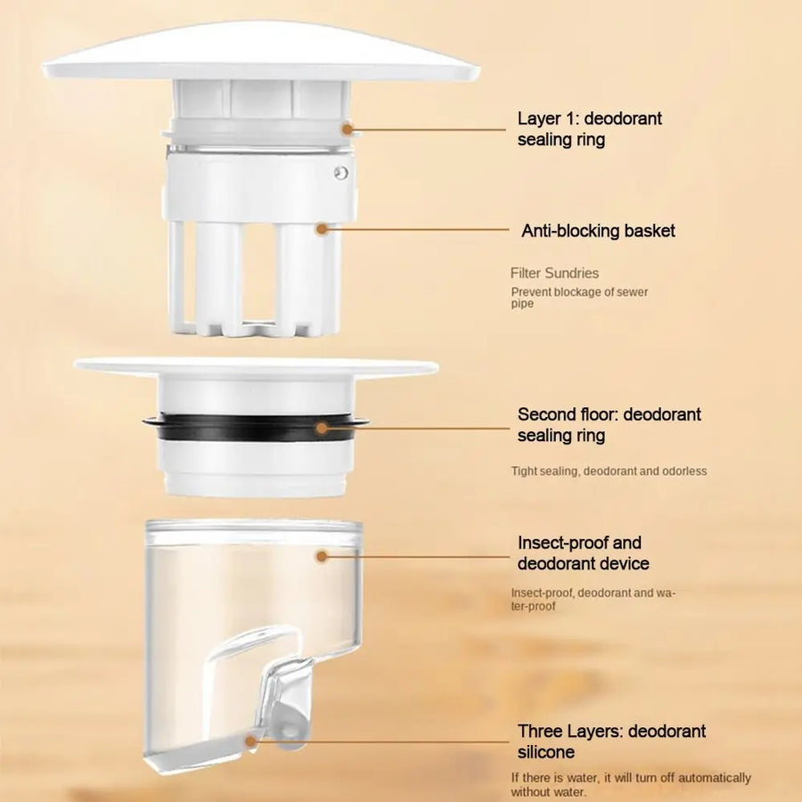 Pop-Up Universal Anti-Odor No Bug Bathroom Sink Strainer - Image 3