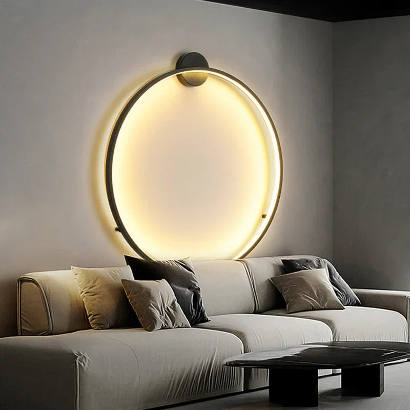 Minimalist LED Circle Background Wall Lamp - Image 3