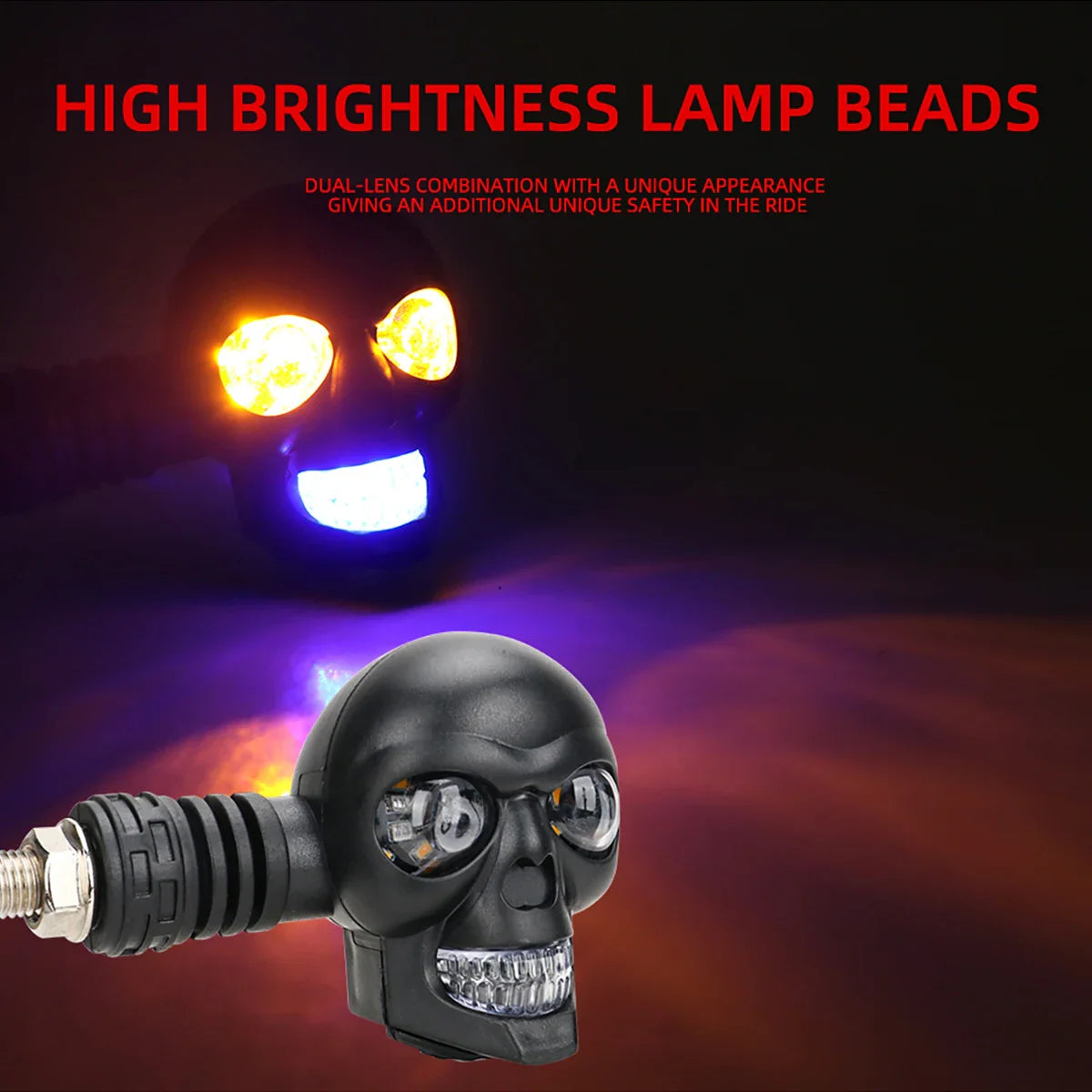 Scary Skull LED Motorcycle Signal Indicator Light - Image 4