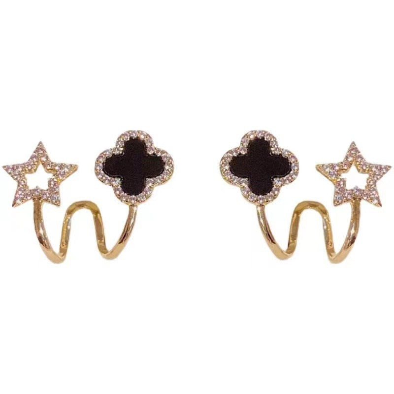Lucky Charm Four-Leaf Clover Chic Earrings - Image 3