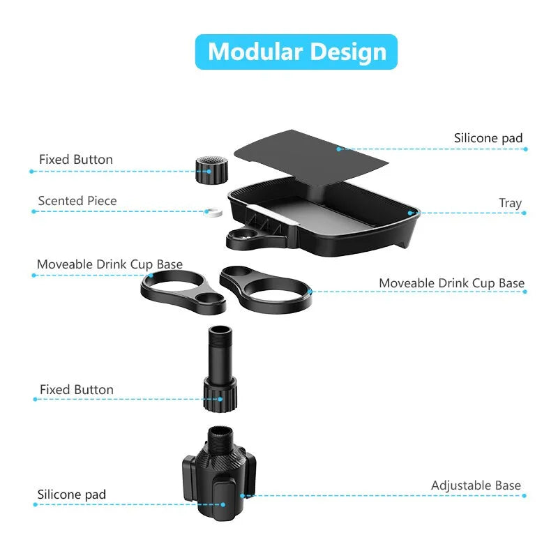Expandable Multifunctional Car Snack Table Cup Holder - Image 4