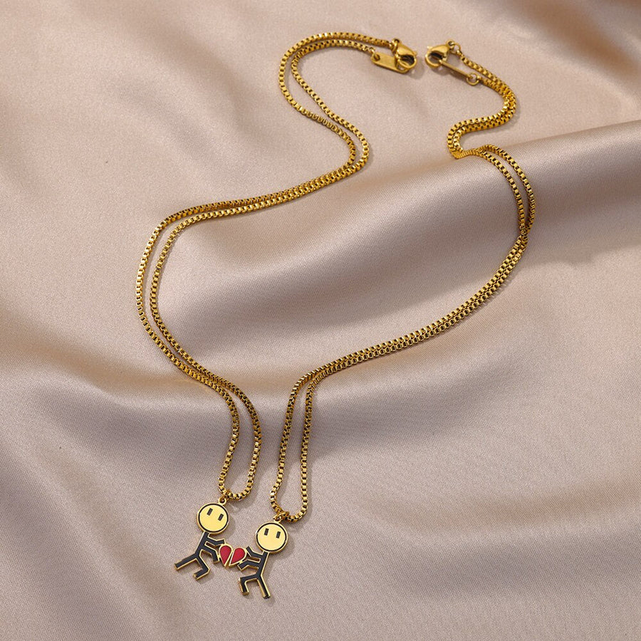 2pcs Double Love Heart Necklace - Image 4