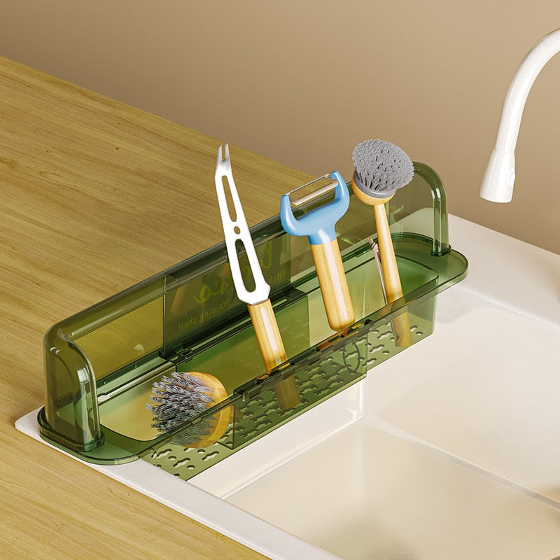 Splash-Proof Telescopic Sink Storage Rack - Image 7