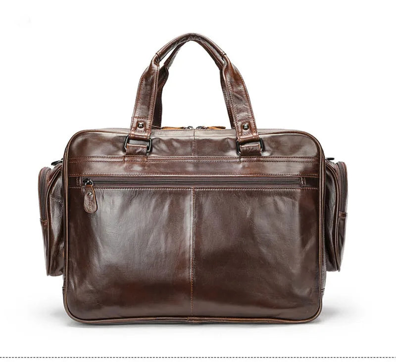 Multifunctional Large Capacity Genuine Leather Vintage Handbag - Image 5