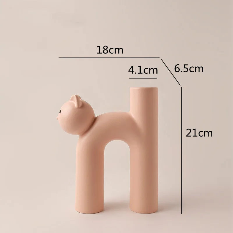 Mini Cat Elegant Minimal H-shaped Flower Vase - Image 8