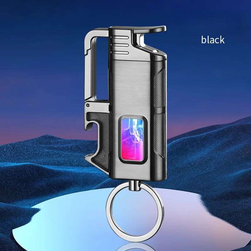 Modern Windproof Metal  Bottle Opener Keychain Lighter - Image 8