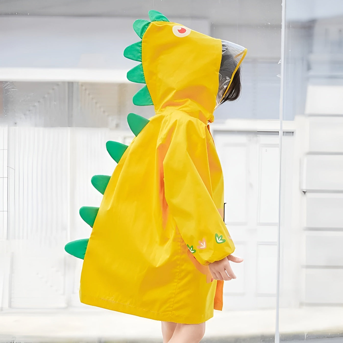 Happy Dinosaur Outdoor Hooded Kids Raincoat - Image 1