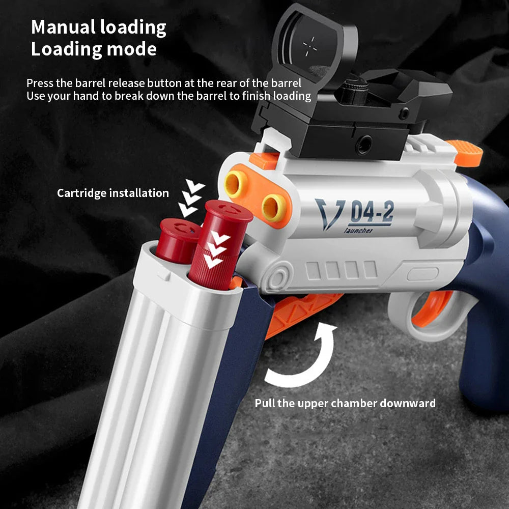 Double Barrel Soft Bullet Launcher Toy Gun