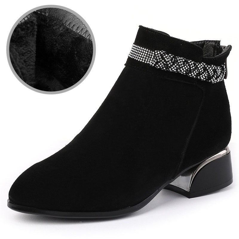 Women Stylish Leather Ankle Autumn Boot - Image 6