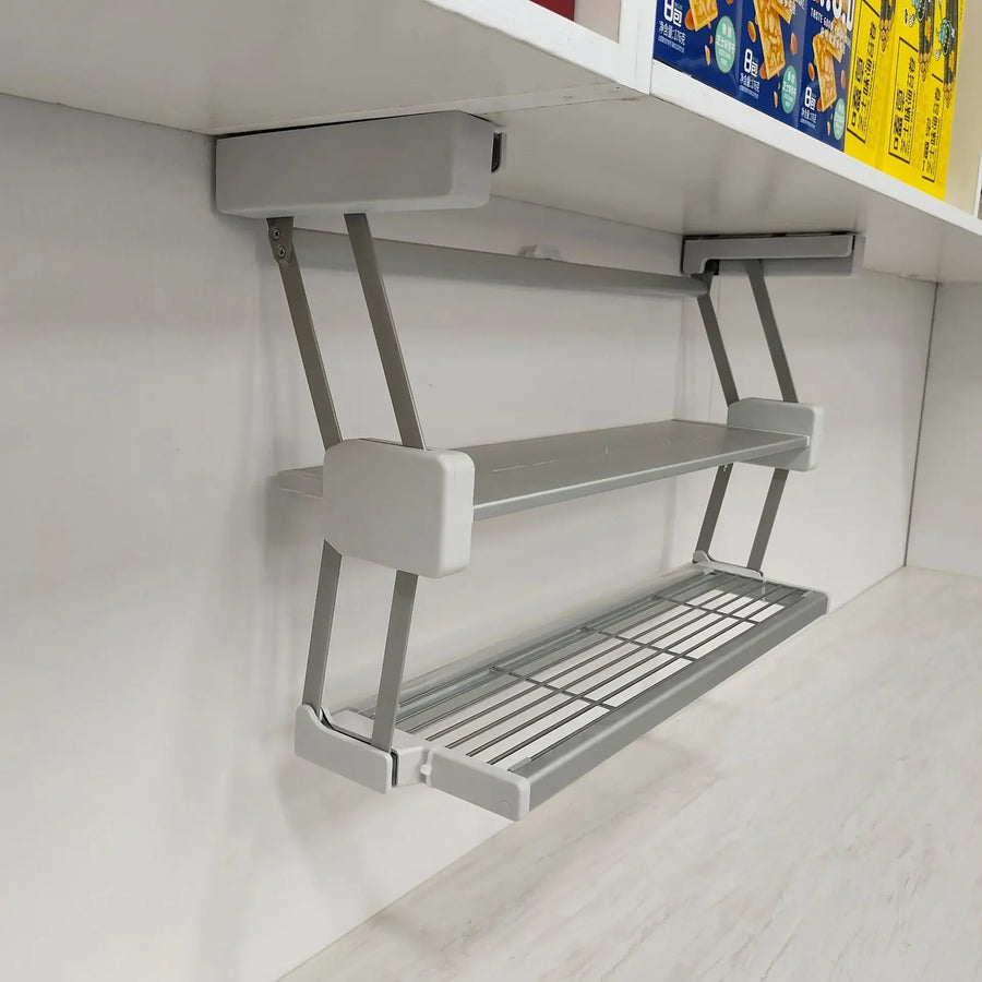 Retractable Hanging Kitchen Cabinet Storage Shelf Organizer System - Image 5