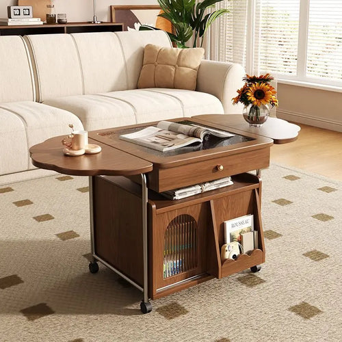 Minimalist Scandinavian Multi-Use Organizer Folding Coffee Table - Image 0