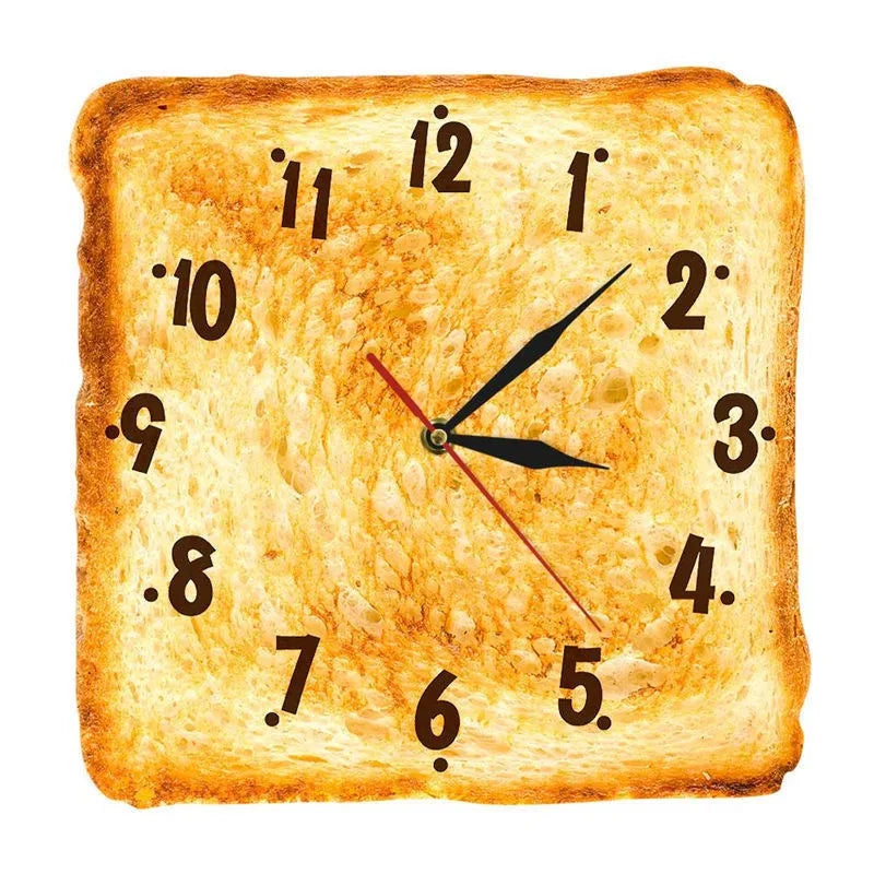 Golden Toast Silent Quartz Wall Clock