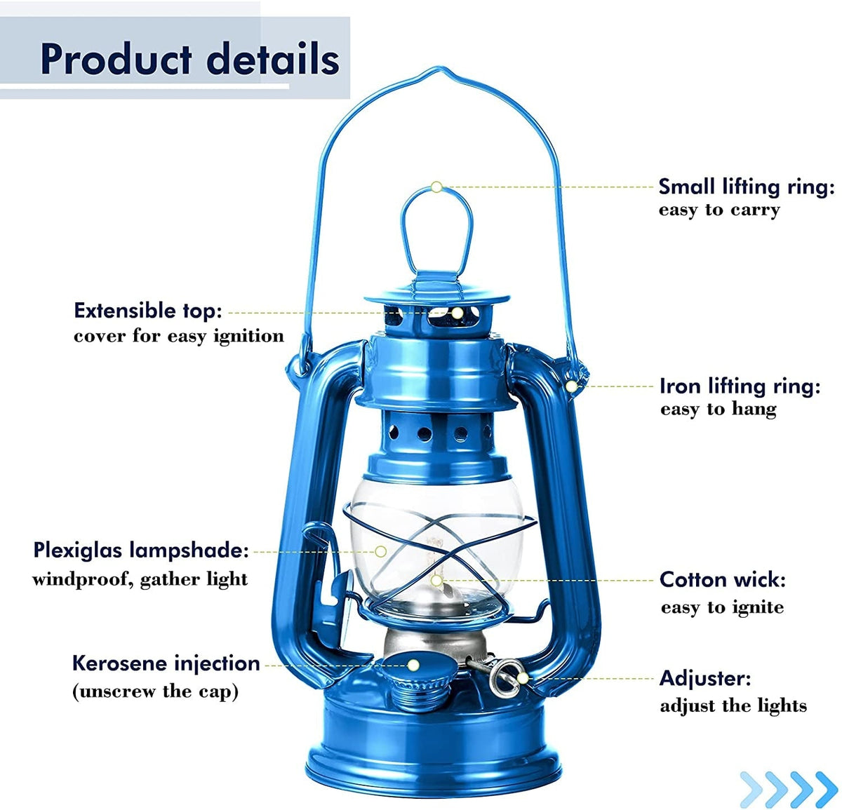 Nostalgic Camping Side Outdoor Kerosene Lantern Lamp