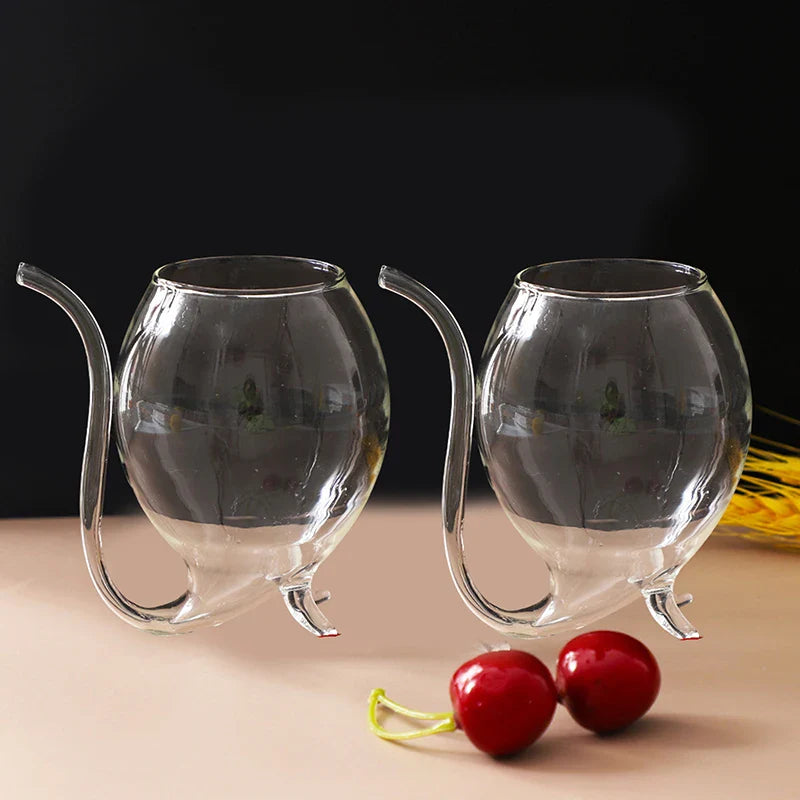 Elegant Curved Art-Inspired Cocktail Glass