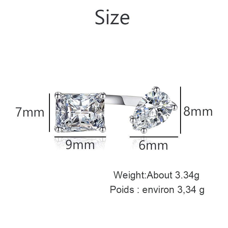 Water Drop Zircon Chic Adjustable Ring - Image 16