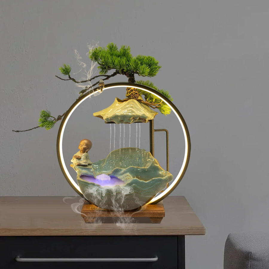 Waterfall Fortune LED Incense Burner Zen Decor - Image 3