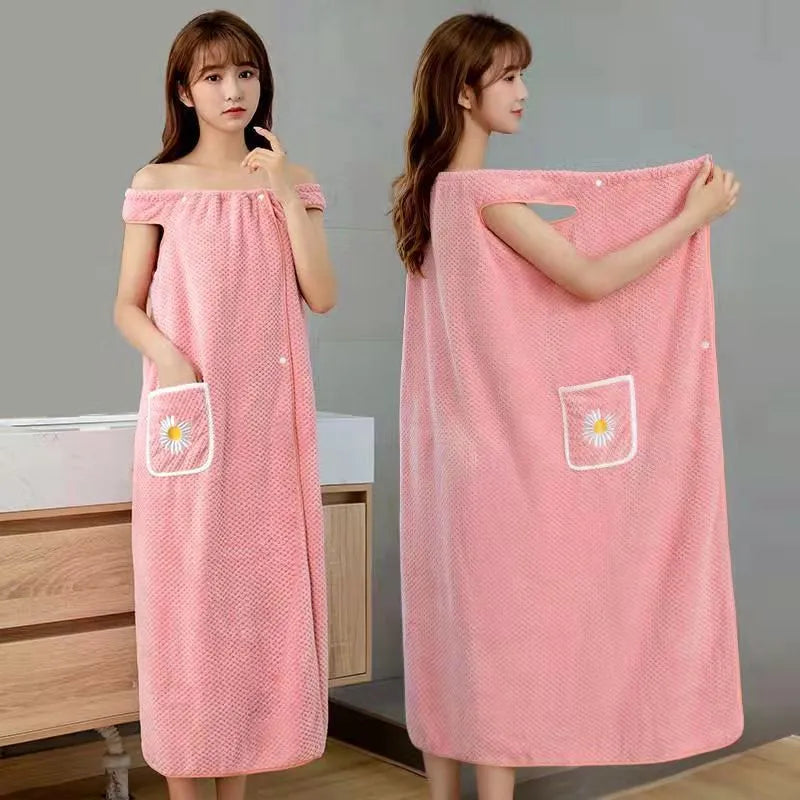 Quick Absorb Velvet Luxury Cute Wearable Bathrobe - Image 6