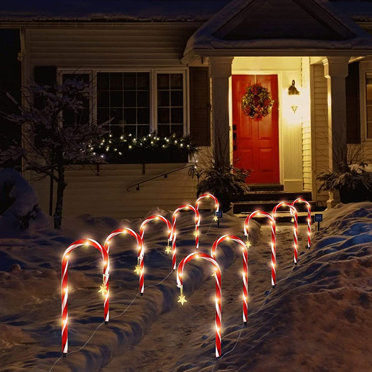 Candy Cane Lane LED Solar Lamp