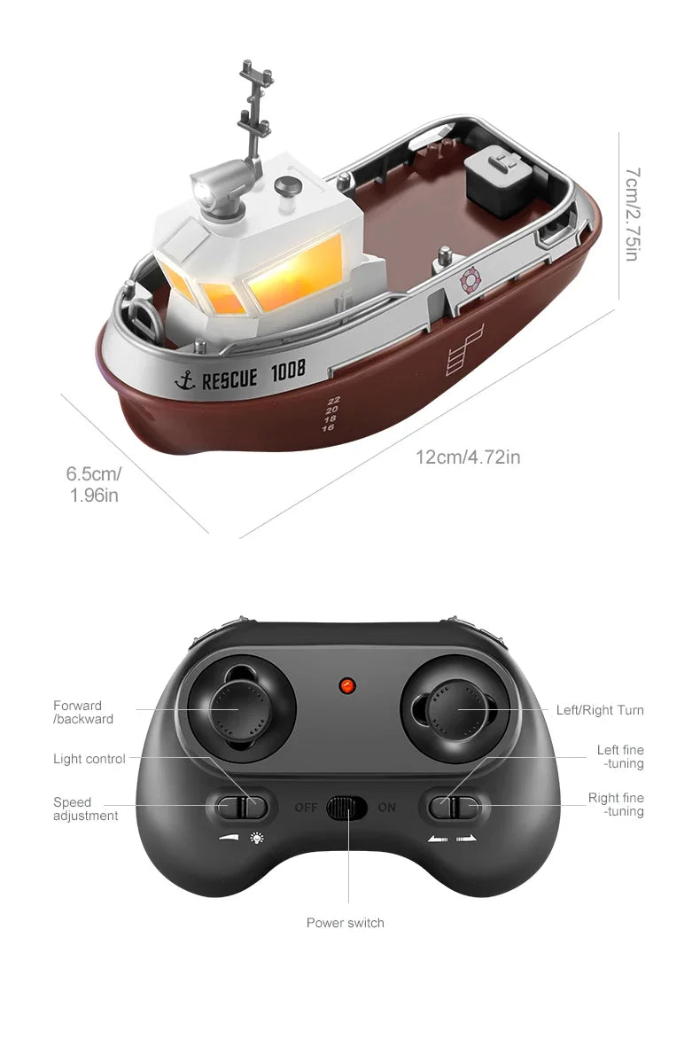 Mini Rescue Dual Motor Electric Toy Ship - Image 4