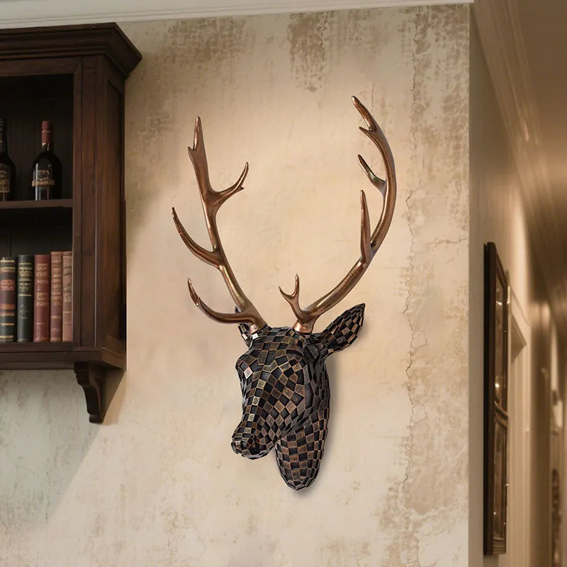 Artistic Deer Head Sculptural Wall Decor - Image 2