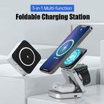 3in1 Magnetic Foldable Wireless Charger Stand Dock