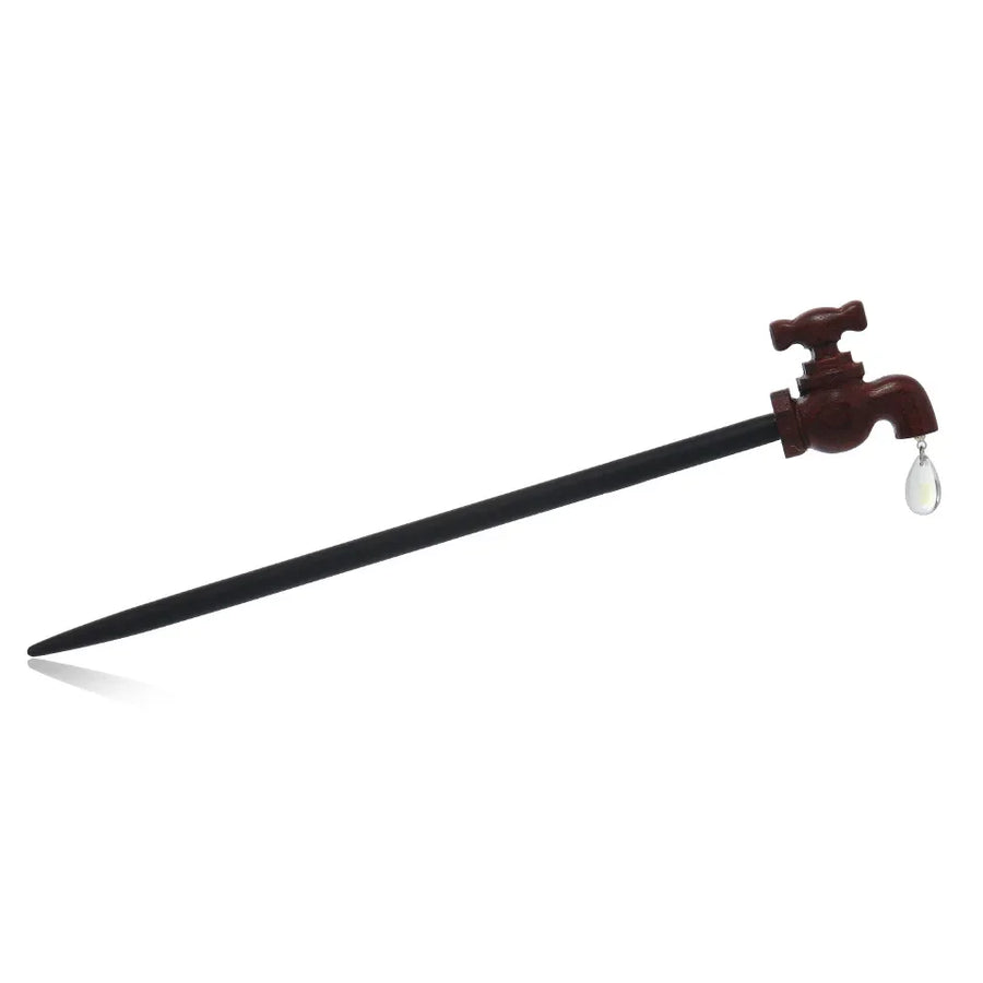 Vintage Wood Faucet Water Drop Hairpin - Image 5