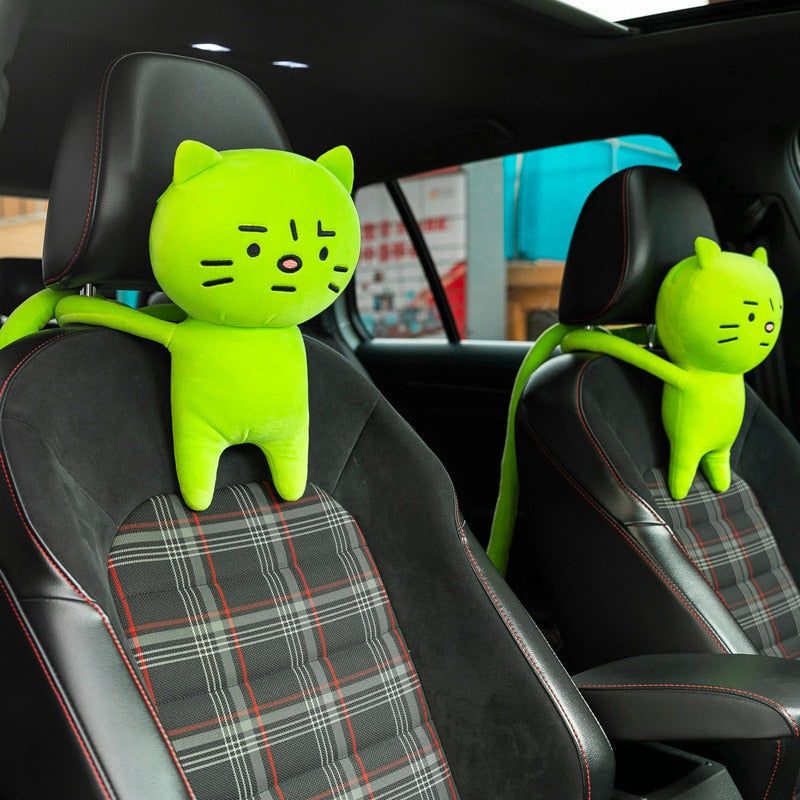 Green Cat Plush Toy Pillow - Image 1